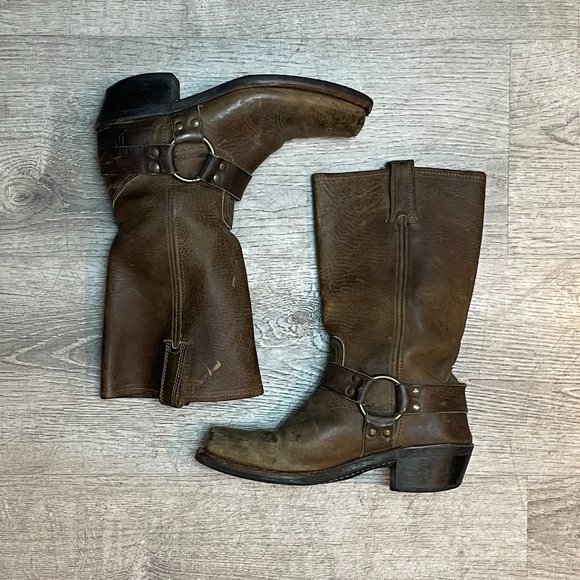 Frye Women's Harness 12R Leather Boots - Tan - US 8 - Picture 8 of 10